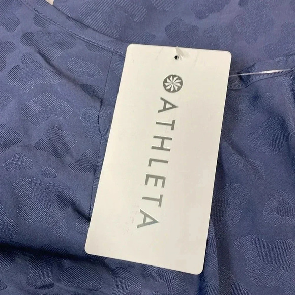 Athleta Brooklyn Jumpsuit Womens Plus Size 26 NWT Blue Leopard Stretch - Picture 4 of 6